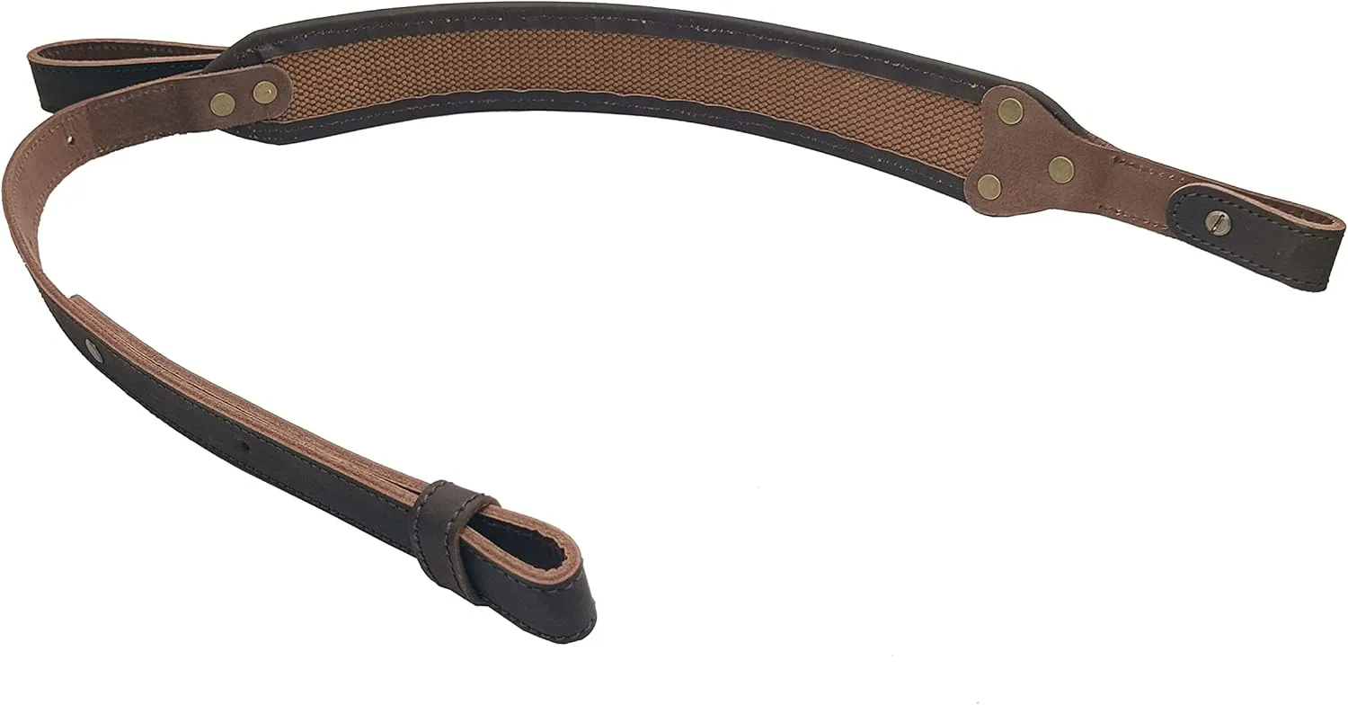 CALYX Hunting Rifle Bandolier Sling Canvas & Leather Gun Strap with Cartridge Ammo Holder for 1 inch Gun Swivel 308 223 30-30 30.06 45-70 357