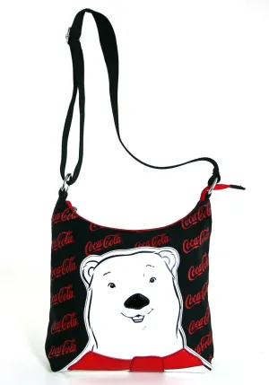 Canvas Coca Cola Licensed Shoulder Bag with Patent Leather Classic Polar Bear...