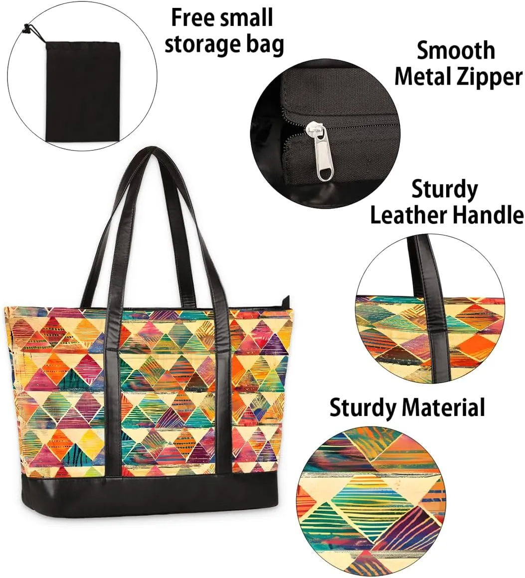 Canvas Laptop Tote Bag for Women Fruit Lemon Yellow Realistic 15.6 Inch Large Capacity Computer Bag