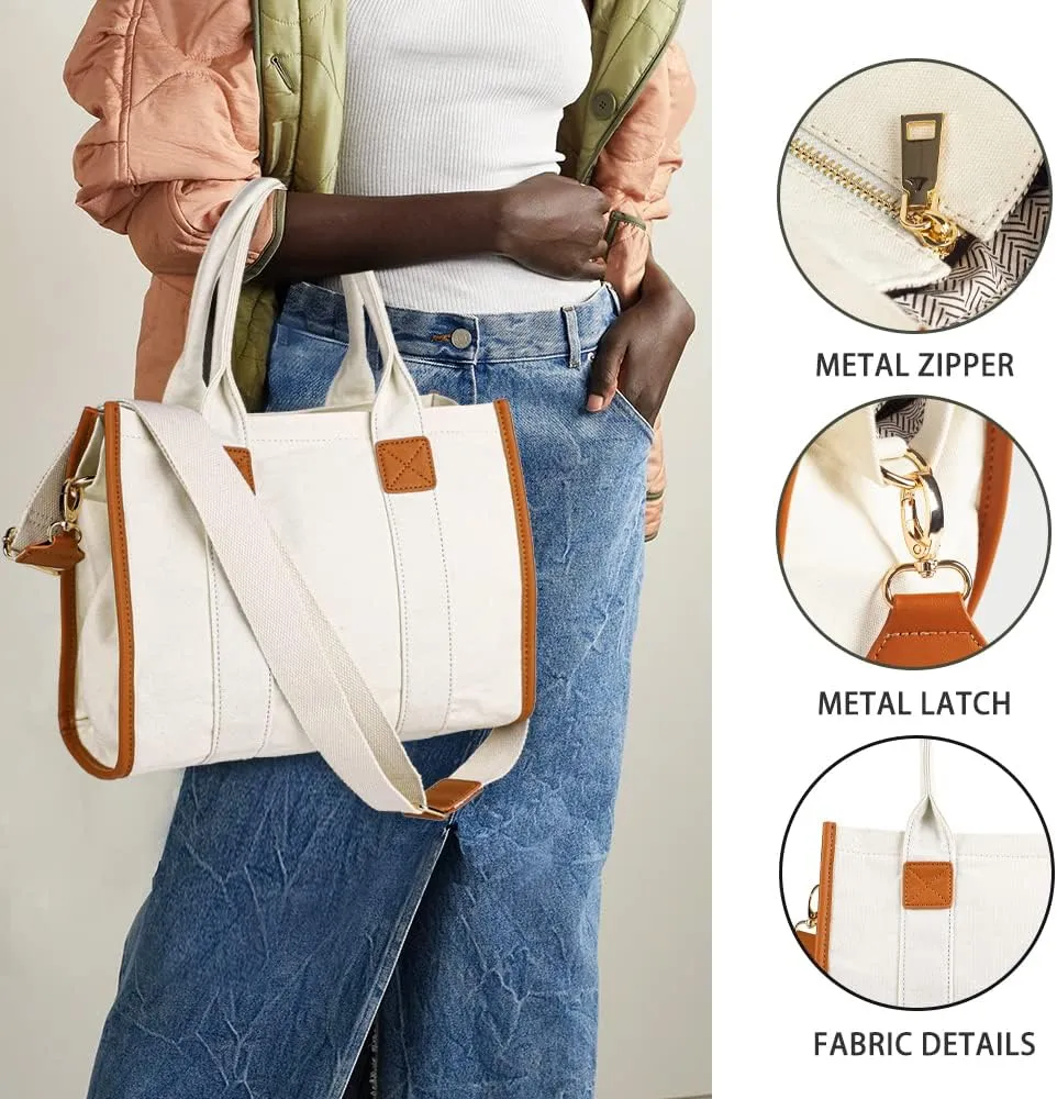 Canvas Tote Bag for Women Top Handle Handbag Crossbody Tote Bag for Women