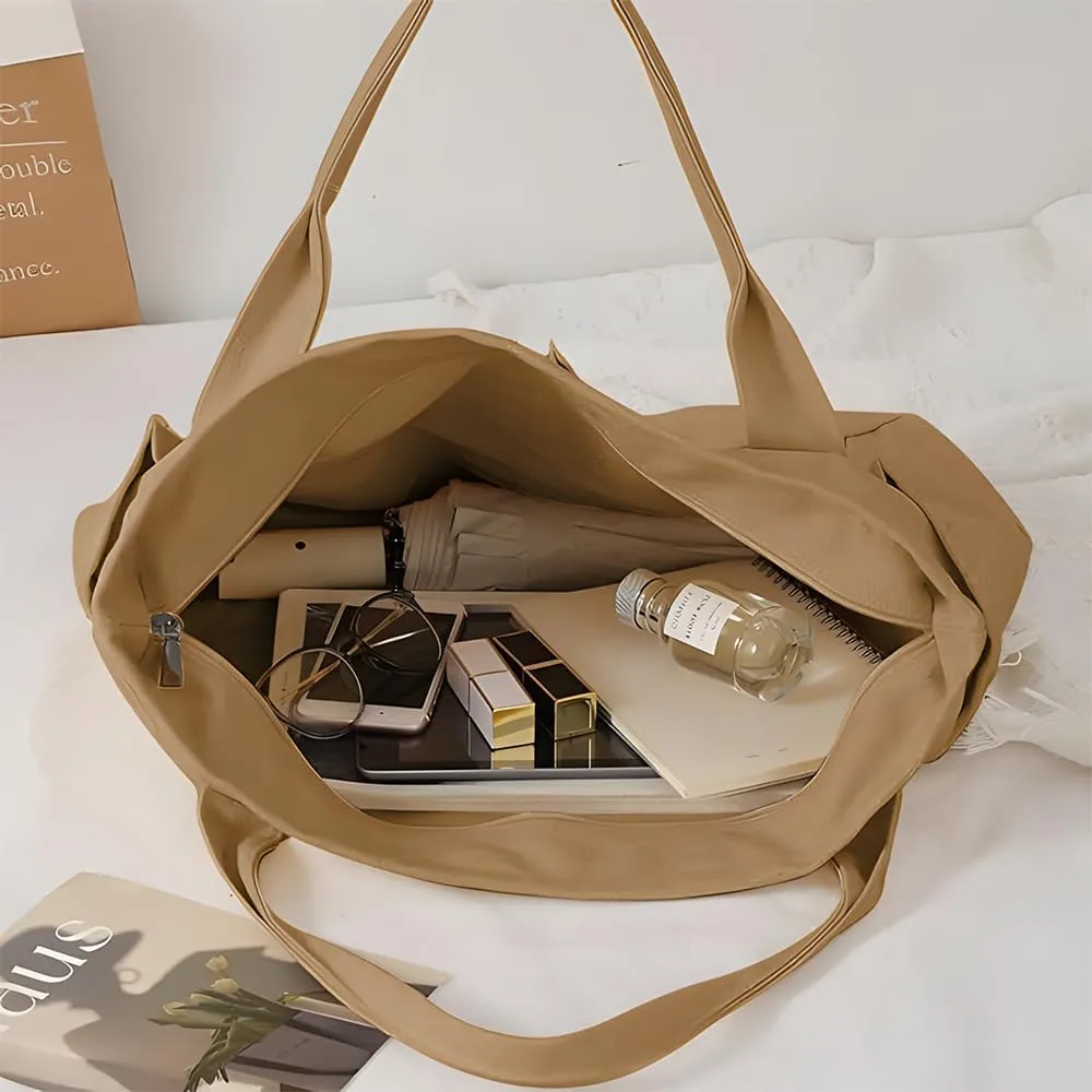 Canvas Tote Bag For Women With Pockets For Shopping Traveling Daily Commuting Beach Leisure And Fitness