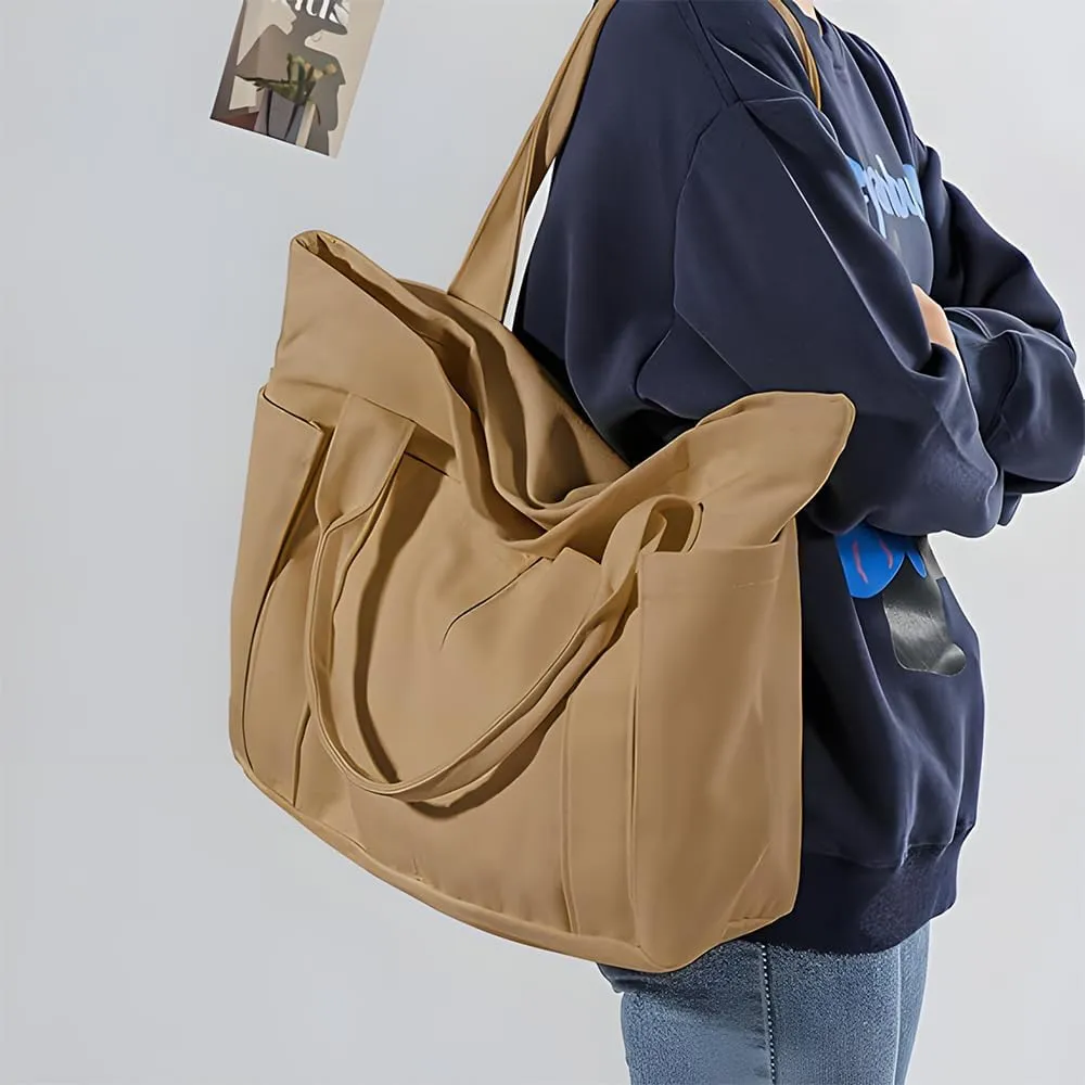 Canvas Tote Bag For Women With Pockets For Shopping Traveling Daily Commuting Beach Leisure And Fitness