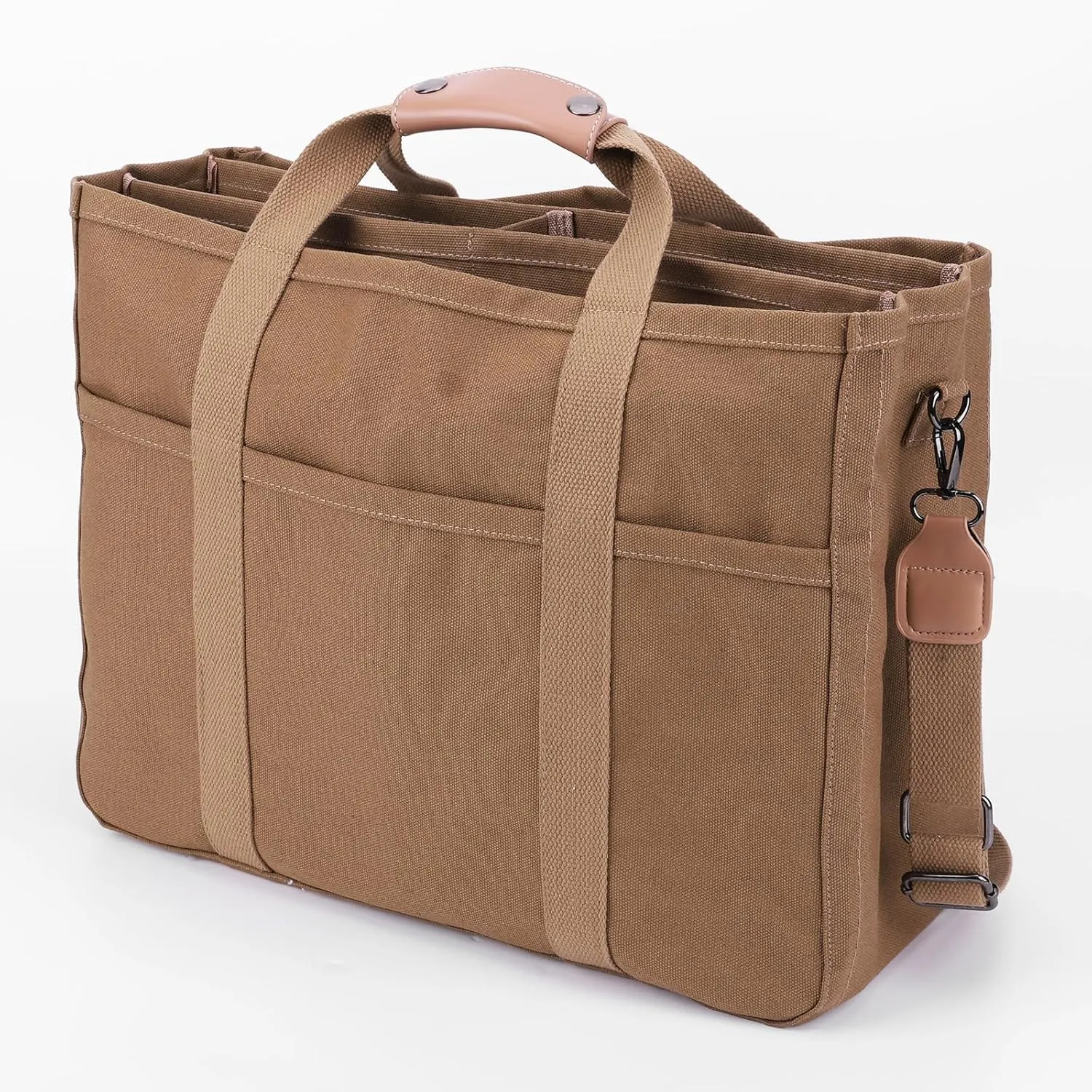 Canvas Tote With Multi Pockets for Women - Handbag, Mommy Bag, Casual Shoulder Crossbody With Compartments