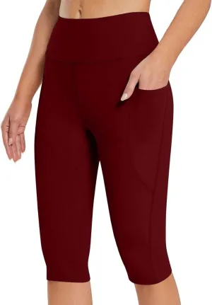 Capris Pants for Women High Waist | Tummy Control Straight Leg Yoga Pants with Pockets Workout Yoga Shorts