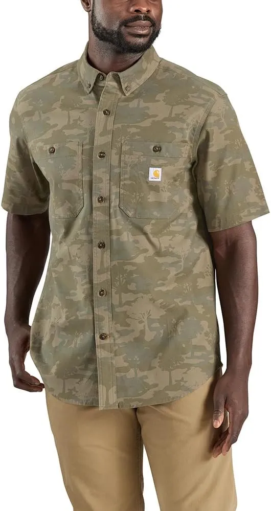 Carhartt Men's Rugged Flex Relaxed Fit Midweight Canvas Short-Sleeve Shirt