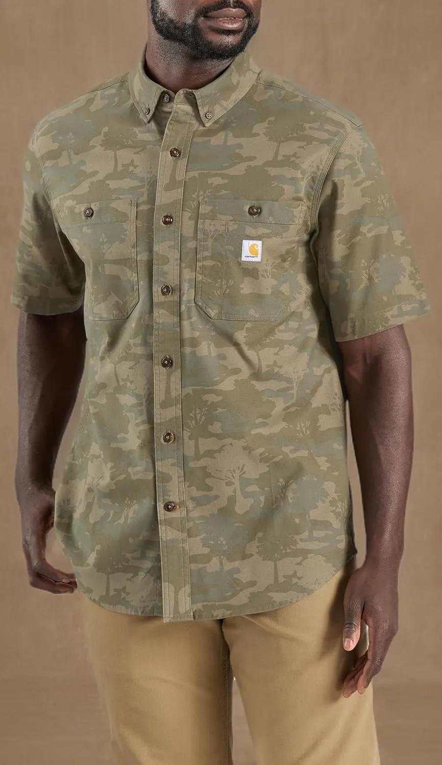Carhartt Men's Rugged Flex Relaxed Fit Midweight Canvas Short-Sleeve Shirt