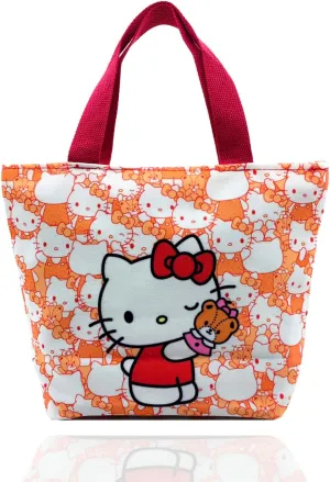 Cartoon Canvas Tote Bag Small Size Grocery Bag Cute for Girls Women Cellphone Purse Reusable Casual Shopping Handbag