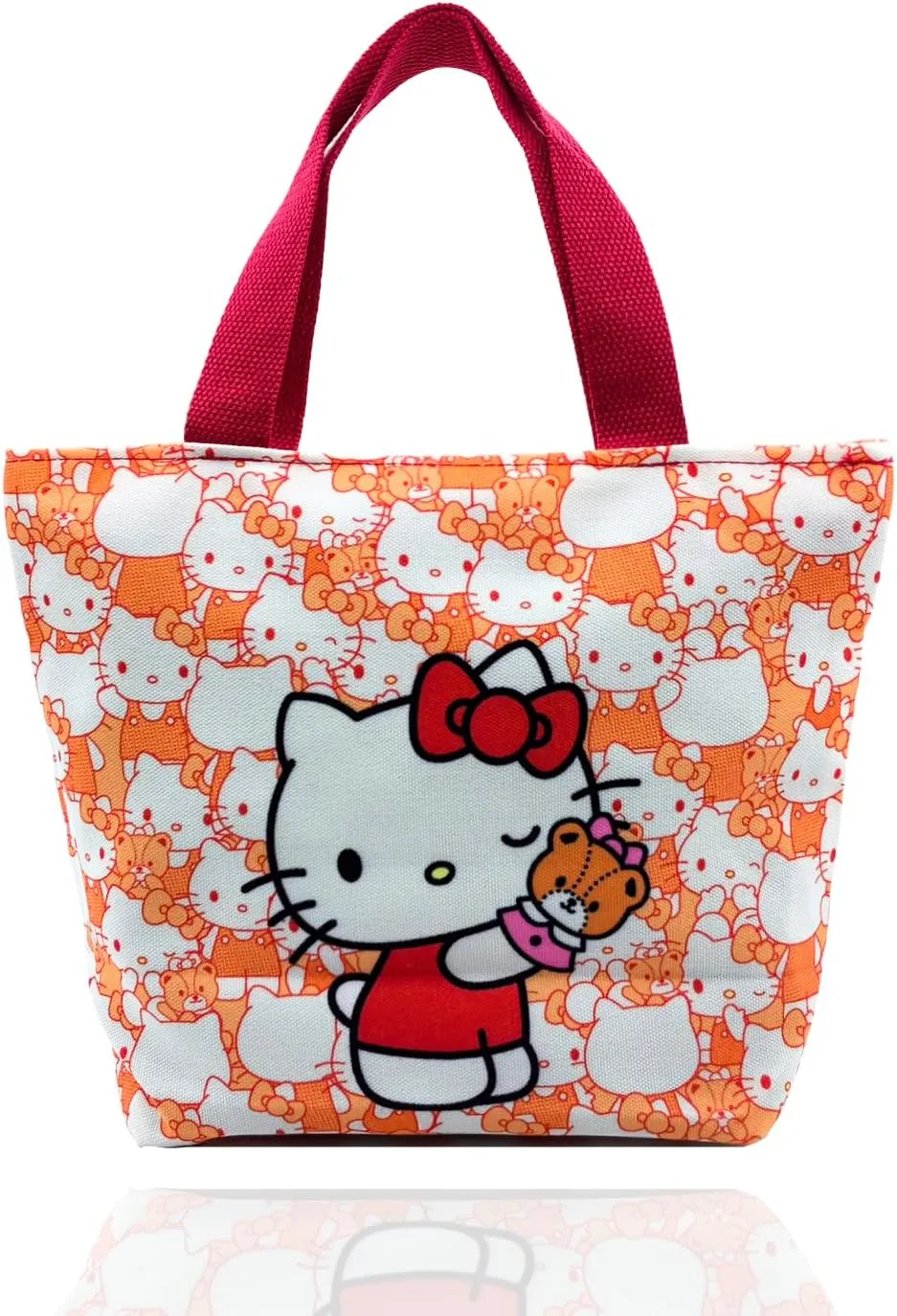 Cartoon Canvas Tote Bag Small Size Grocery Bag Cute for Girls Women Cellphone Purse Reusable Casual Shopping Handbag