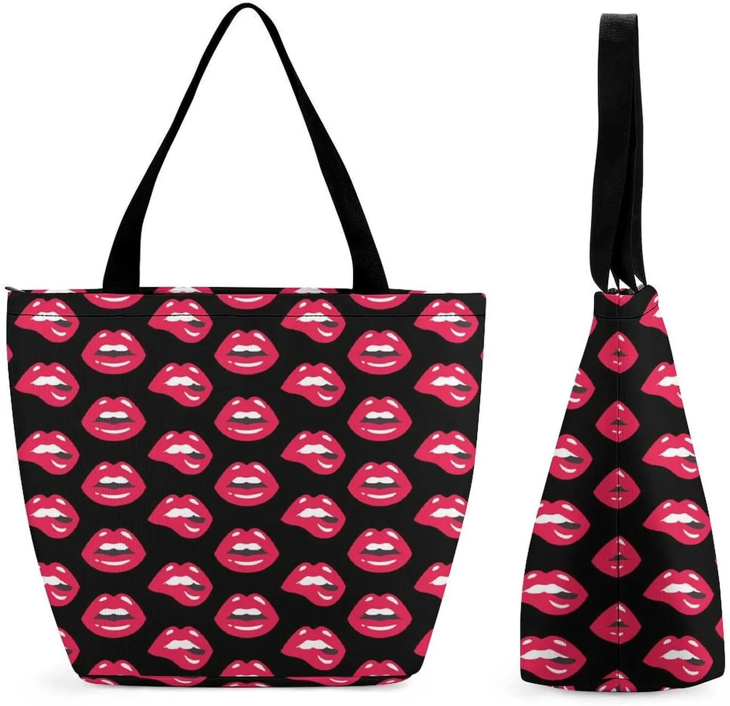 Cartoon with Bacon And Eggs Women's Tote Bag Reusable Handbag for Shopping Work Travel Big Capacity