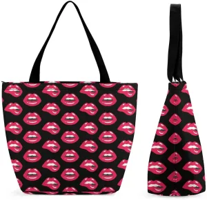 Cartoon with Bacon And Eggs Women's Tote Bag Reusable Handbag for Shopping Work Travel Big Capacity