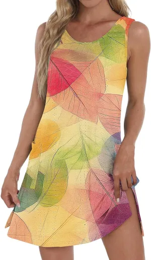 Casual Dress for Women Floral Print Summer Fashion Sundress Sleeveless Round Neck Maxi Beach Vacation Dresses 2025