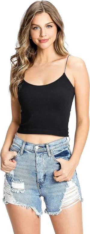 Celebrity Pink Women's Juniors Super High Rise Distressed Denim Shorts