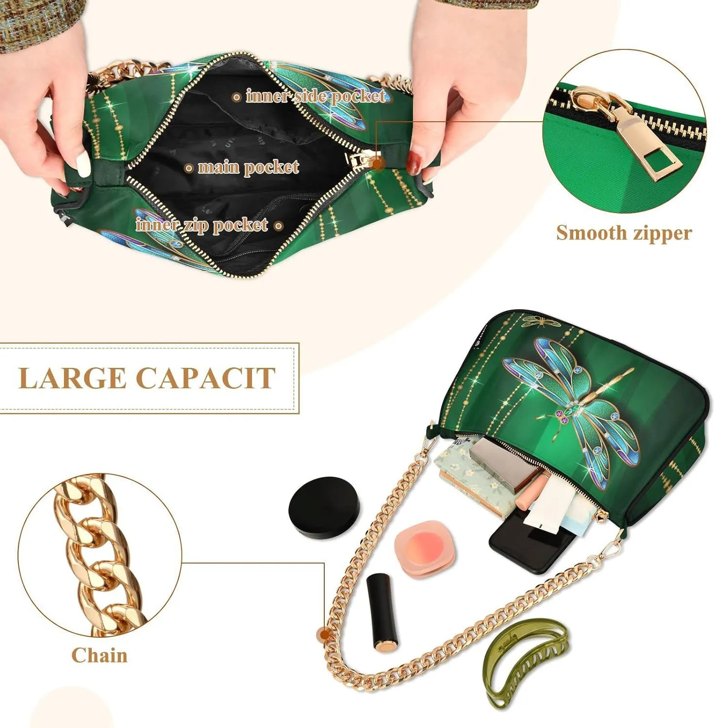 Chain Shoulder Bag Tote Handbag Purse for Women