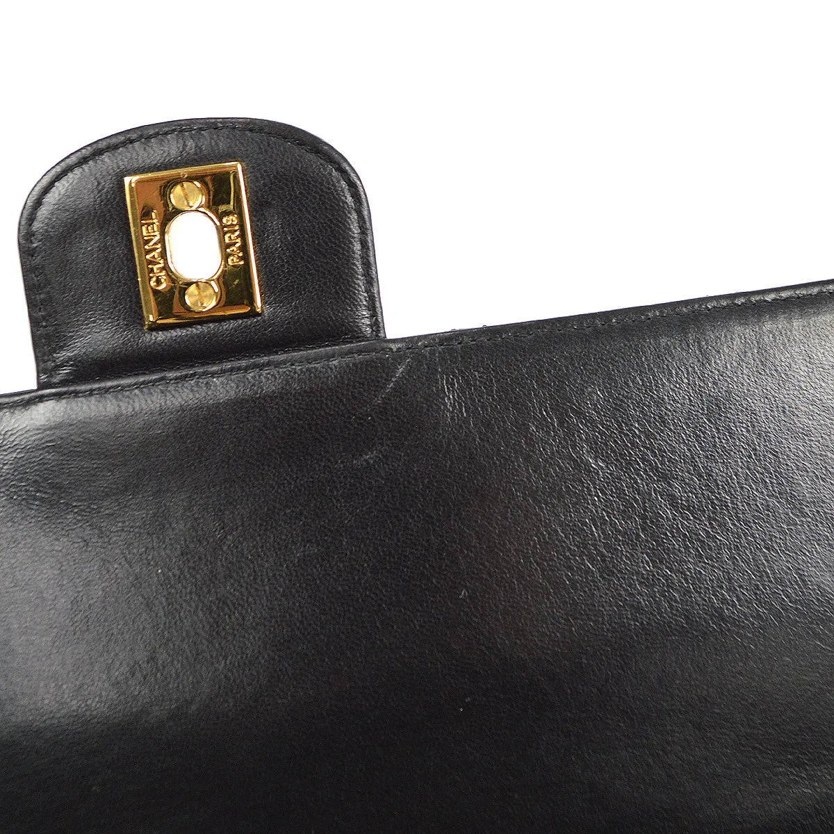 CHANEL 1994-1996 Border Flap Medium Black Lambskin 87840