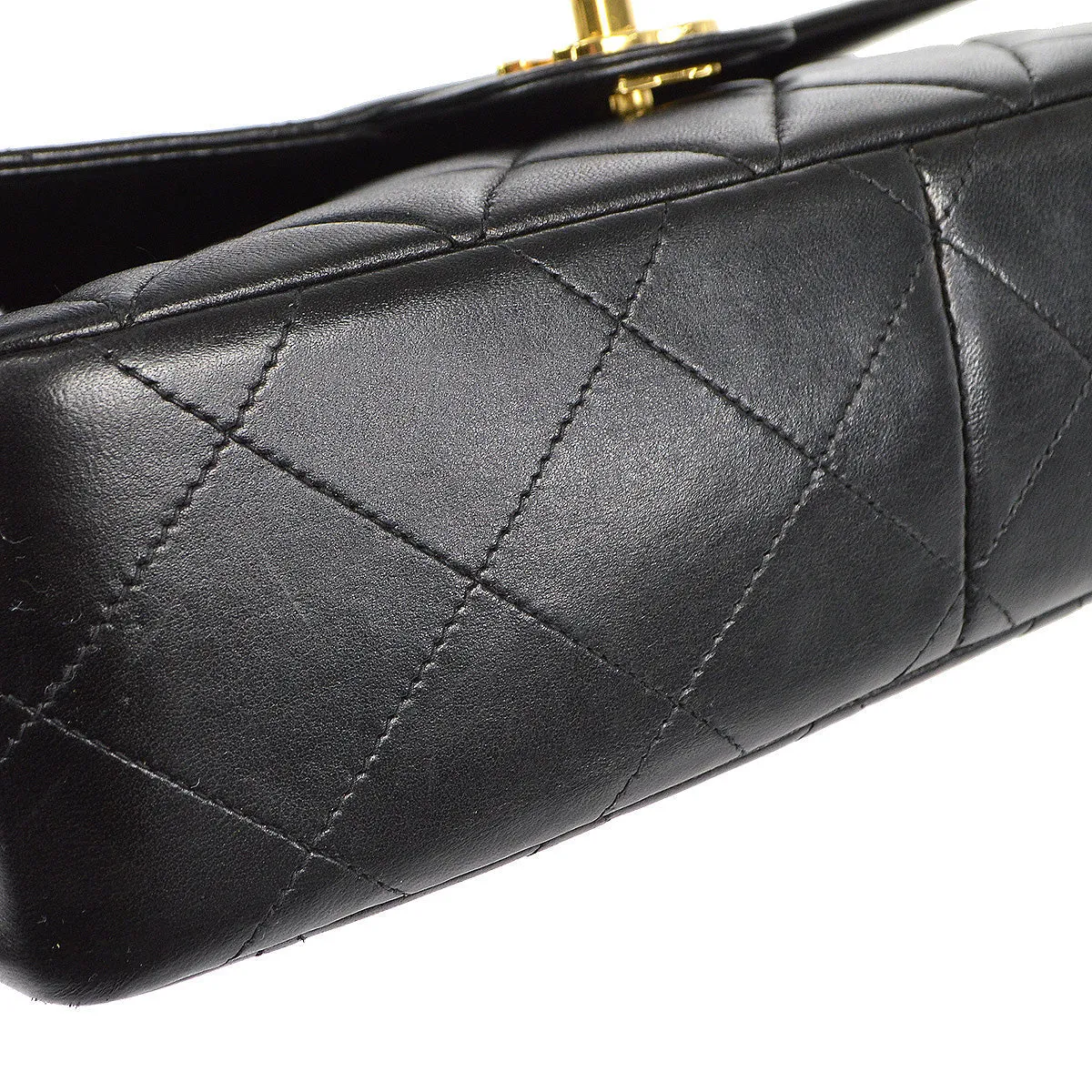 CHANEL 1994-1996 Border Flap Medium Black Lambskin 87840
