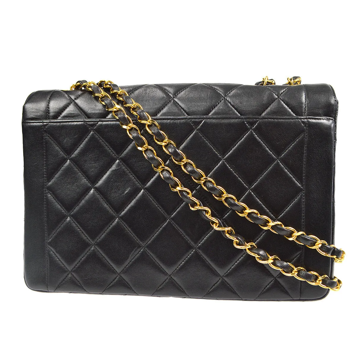 CHANEL 1994-1996 Border Flap Medium Black Lambskin 87840