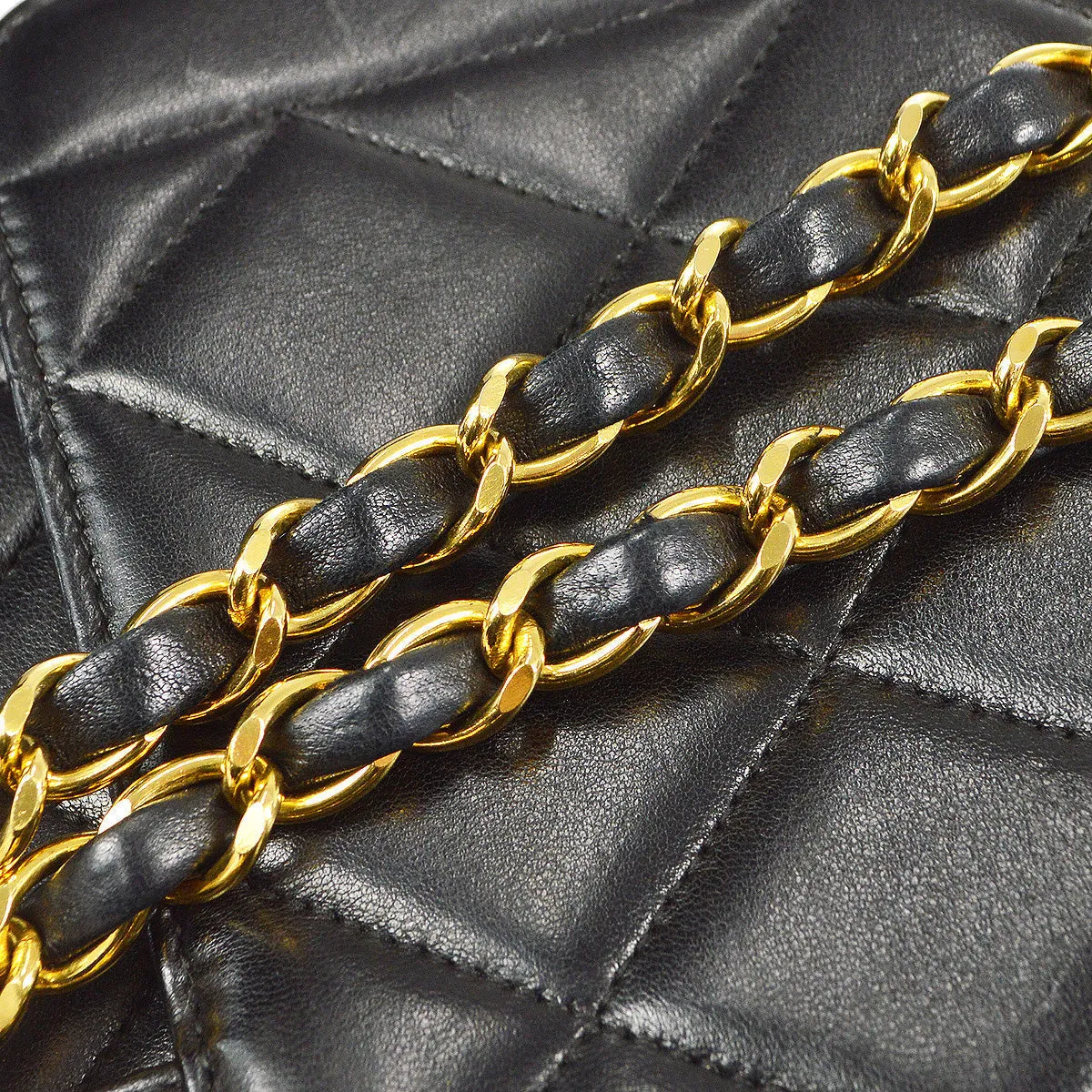 CHANEL 1994-1996 Border Flap Medium Black Lambskin 87841