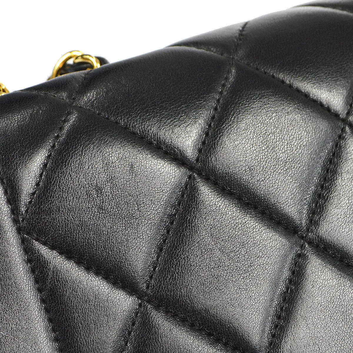 CHANEL 1994-1996 Border Flap Medium Black Lambskin 87841