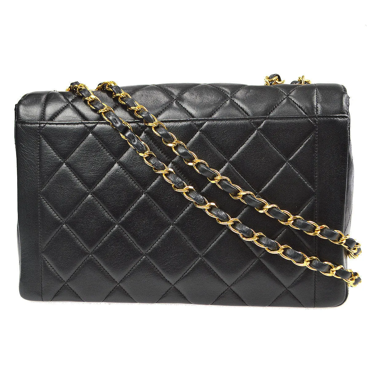 CHANEL 1994-1996 Border Flap Medium Black Lambskin 87841