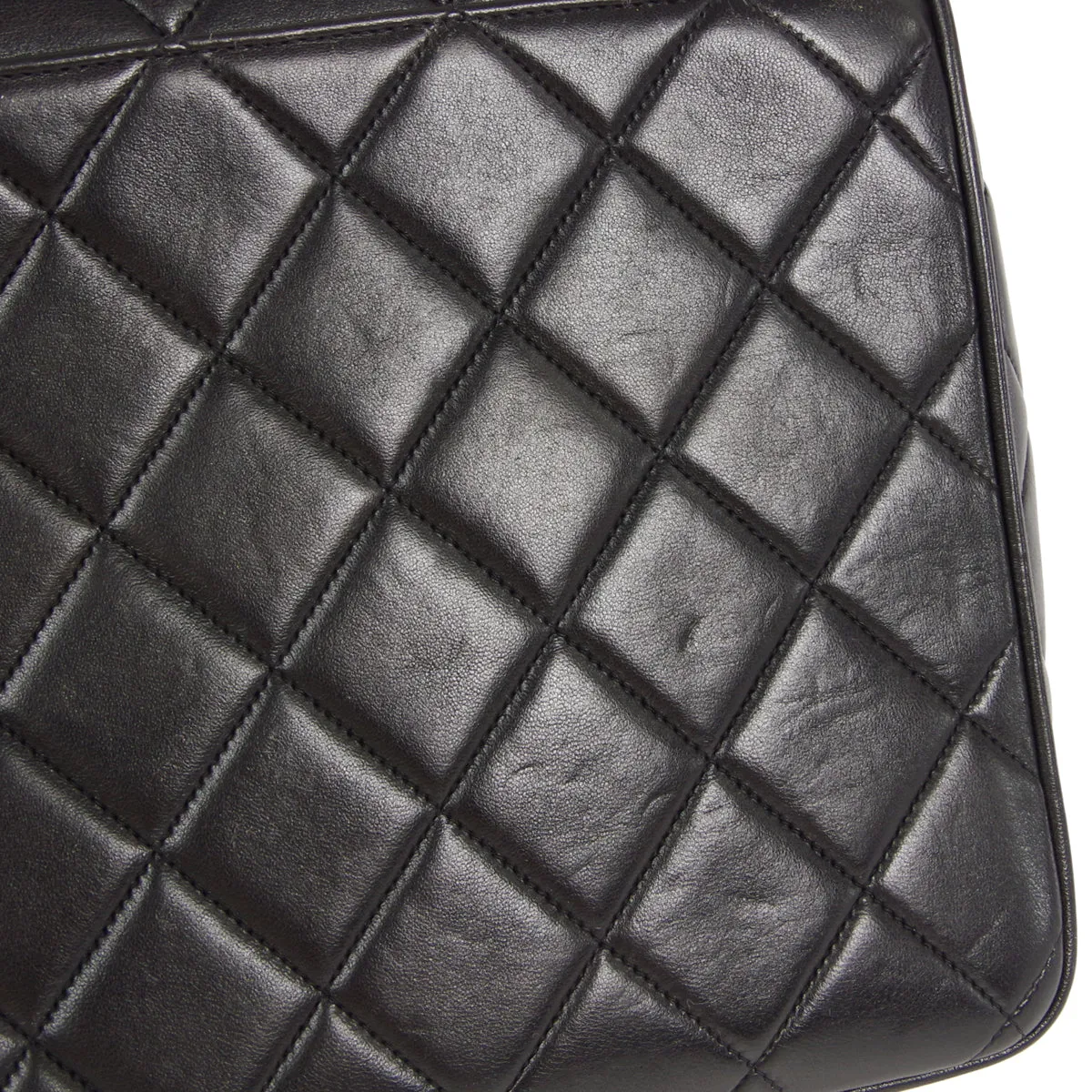 CHANEL 1994-1996 Straight Flap Medium Black Lambskin 47549