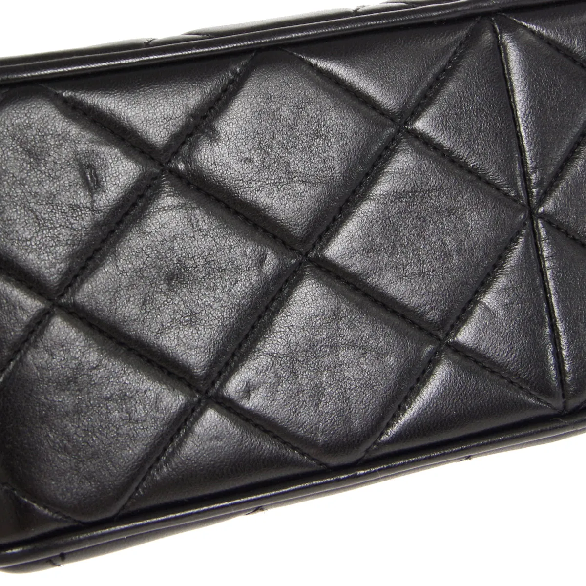 CHANEL 1994-1996 Straight Flap Medium Black Lambskin 47549