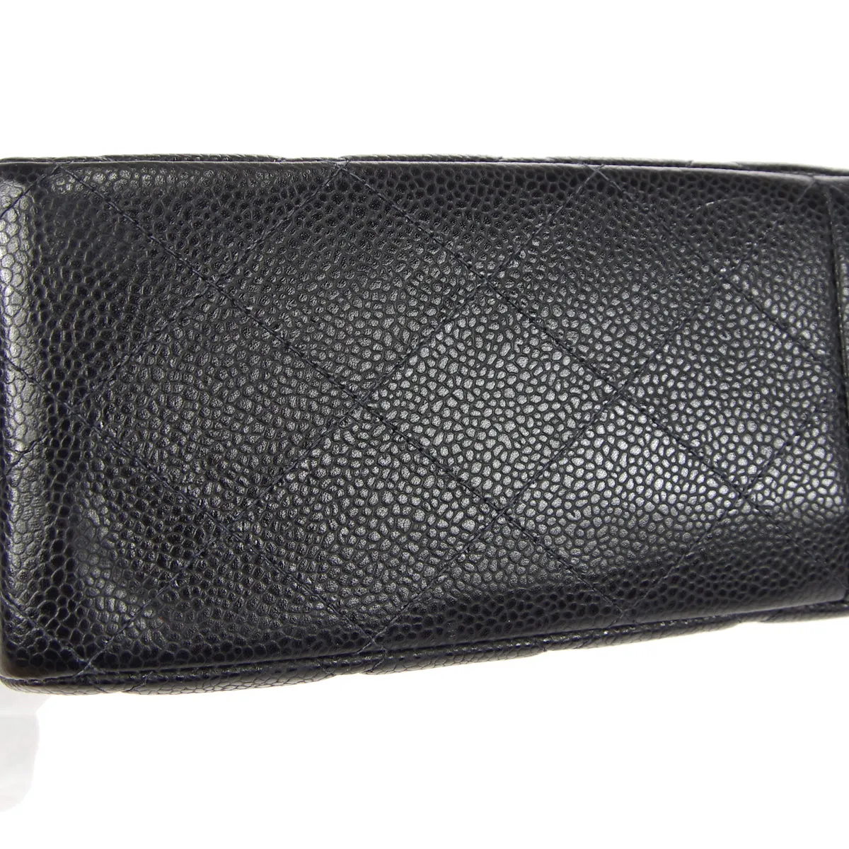 CHANEL 2000-2001 Classic Flap Jumbo SHW Black Caviar 48504