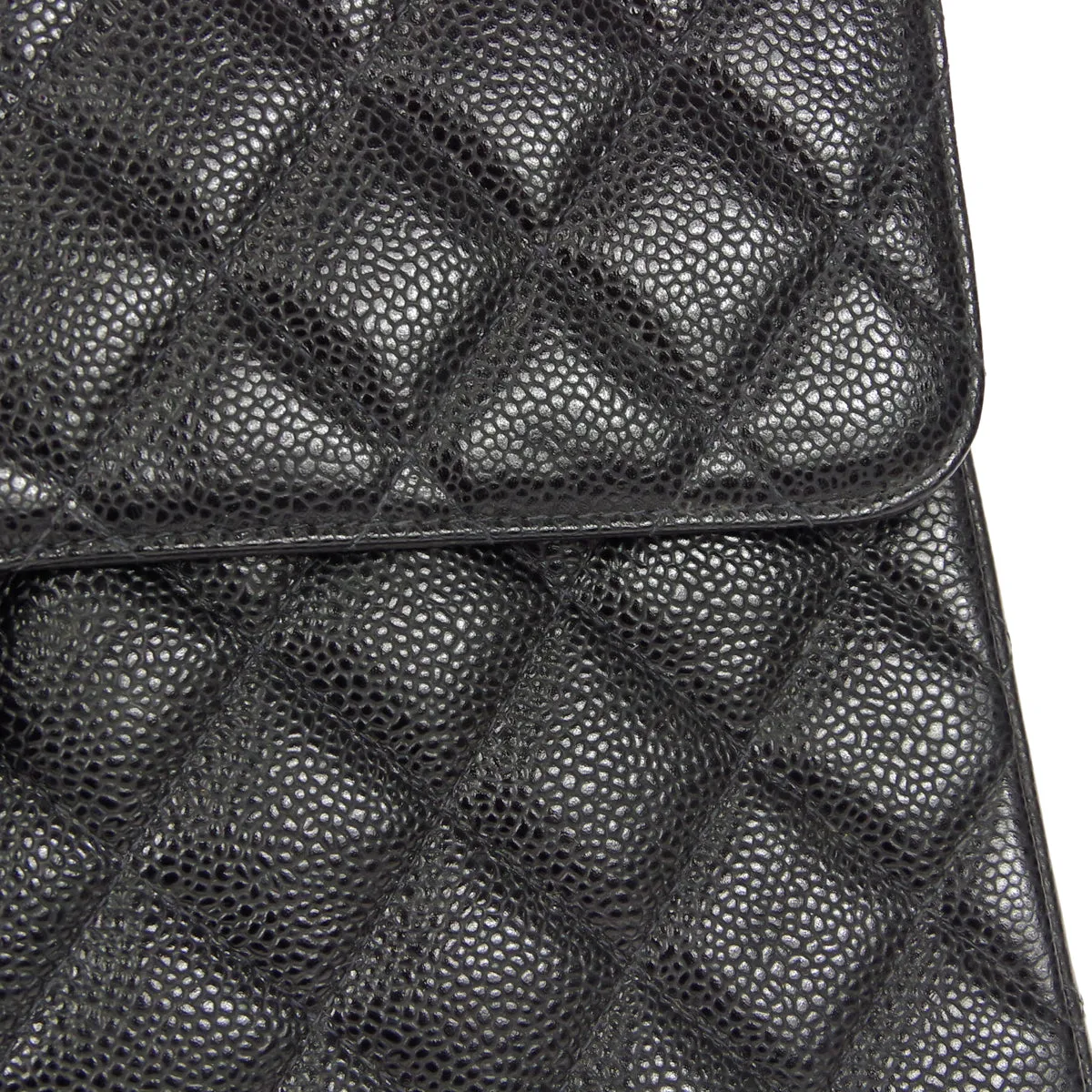 CHANEL 2000-2001 Classic Flap Jumbo SHW Black Caviar 48504