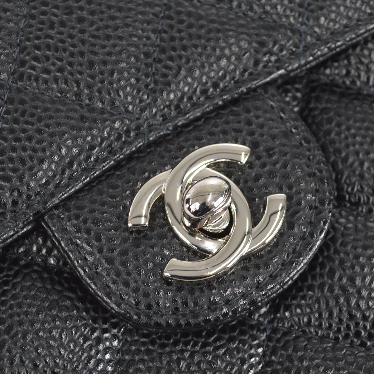 CHANEL 2000-2001 Classic Square Flap Mini 17 Black Caviar 27254