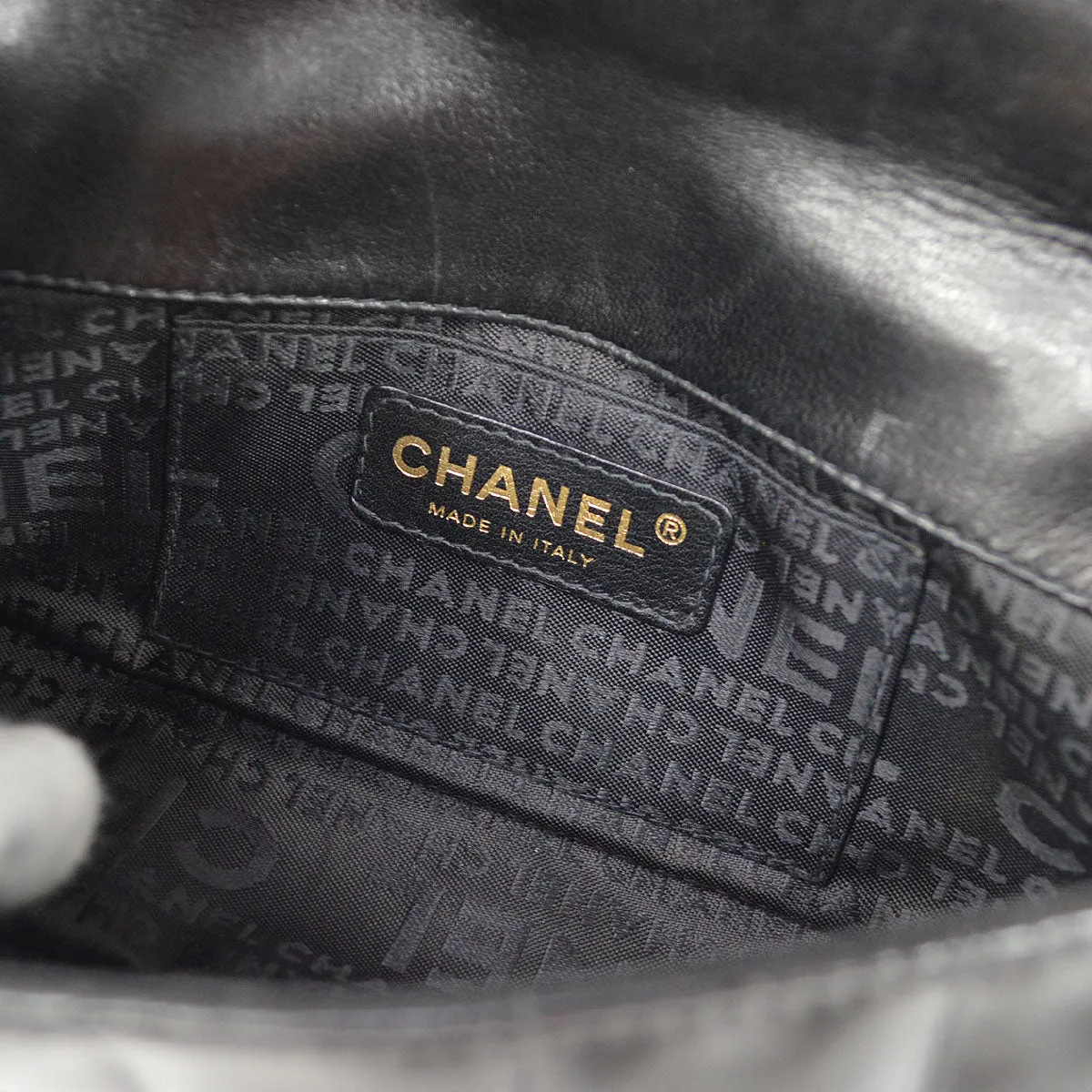 CHANEL 2003-2004 Camellia Choco Bar Shoulder Bag Mini Black Lambskin 15690