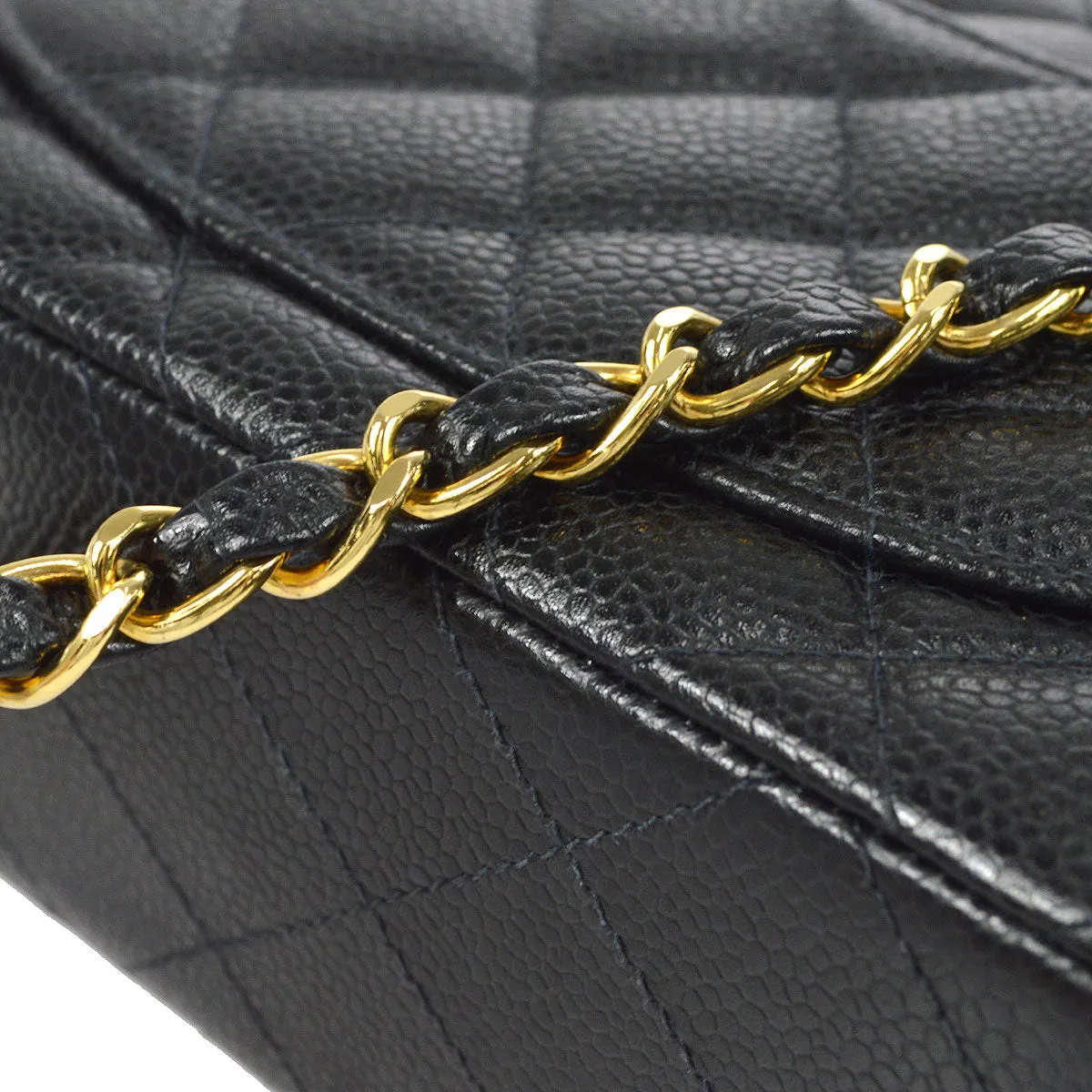 CHANEL Classic Flap Mini Square Chain Shoulder Bag Black Caviar 58067
