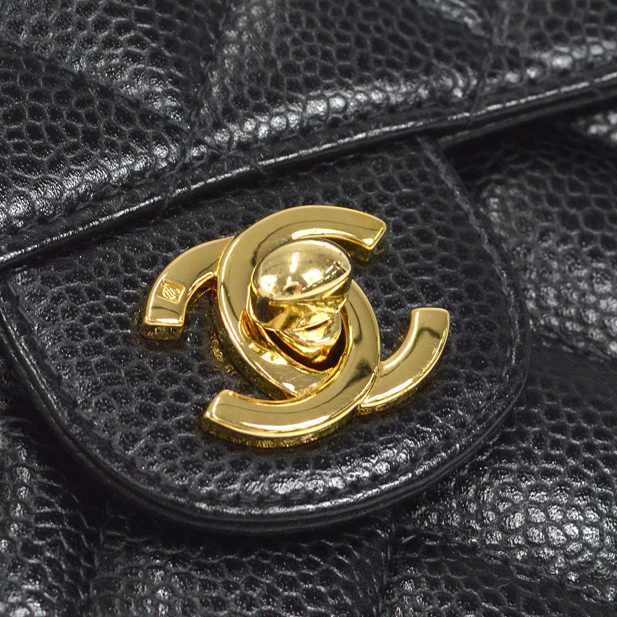 CHANEL Classic Flap Mini Square Chain Shoulder Bag Black Caviar 58067