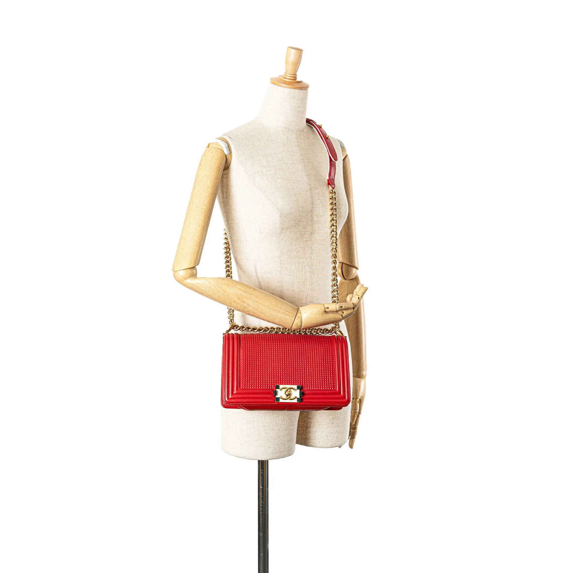 Chanel Medium Embossed Lambskin Cube Boy Flap