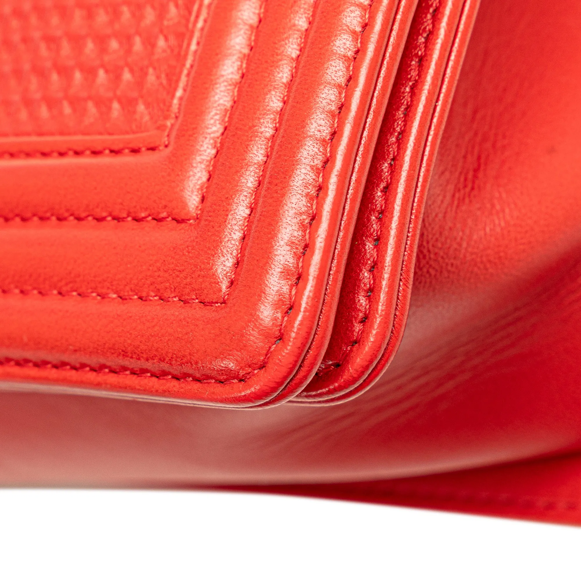 Chanel Old Medium Lambskin Embossed Cube Boy Flap
