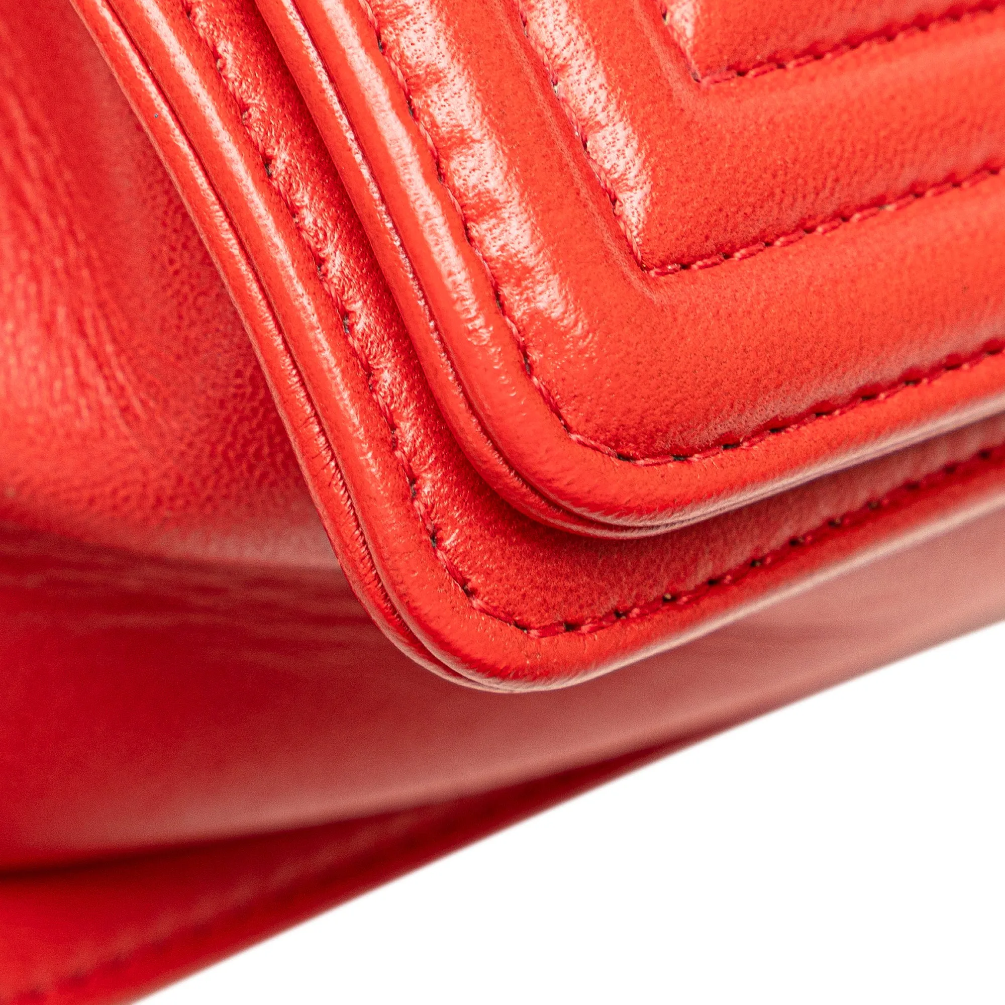 Chanel Old Medium Lambskin Embossed Cube Boy Flap