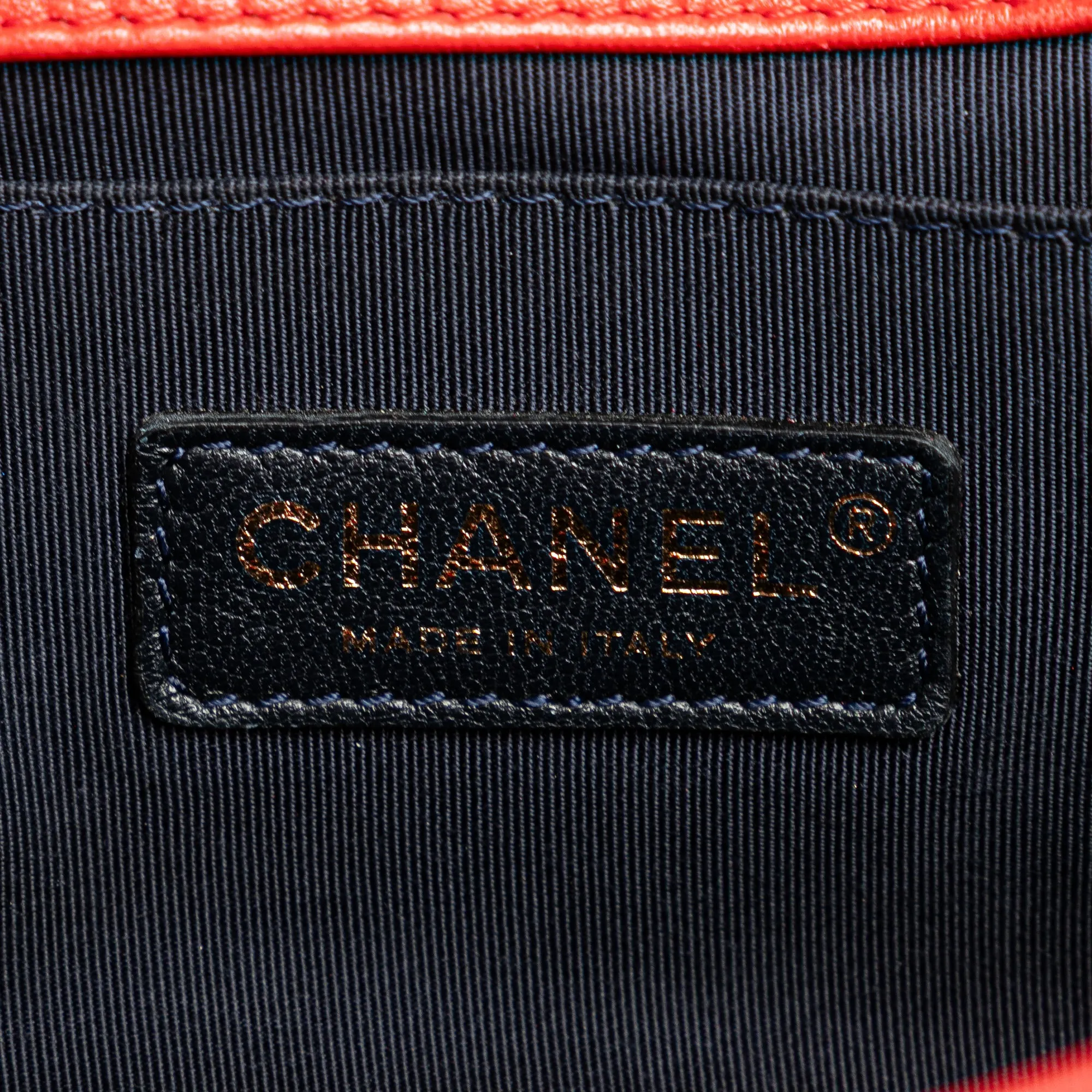 Chanel Old Medium Lambskin Embossed Cube Boy Flap
