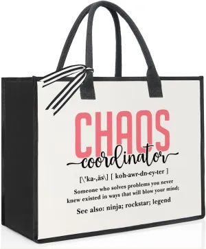 Chaos Coordinator Tote Bag Bosses Day Gifts for Her Thank You Gifts for Women Boss Lady Gifts Birthday Gifts for Coworker Manage Female Boss Christmas Gifts Social Worker Gifts