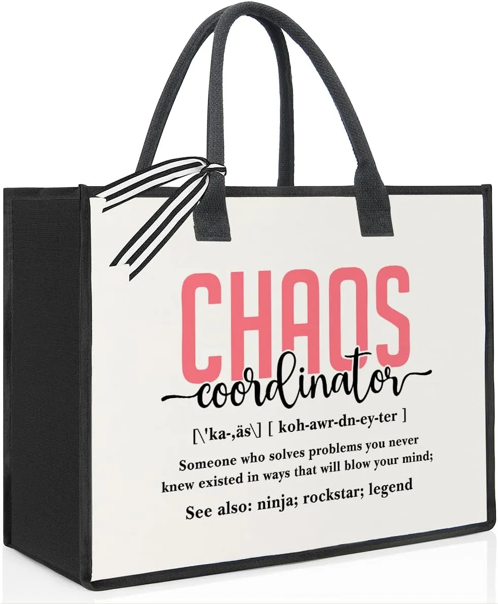 Chaos Coordinator Tote Bag Bosses Day Gifts for Her Thank You Gifts for Women Boss Lady Gifts Birthday Gifts for Coworker Manage Female Boss Christmas Gifts Social Worker Gifts