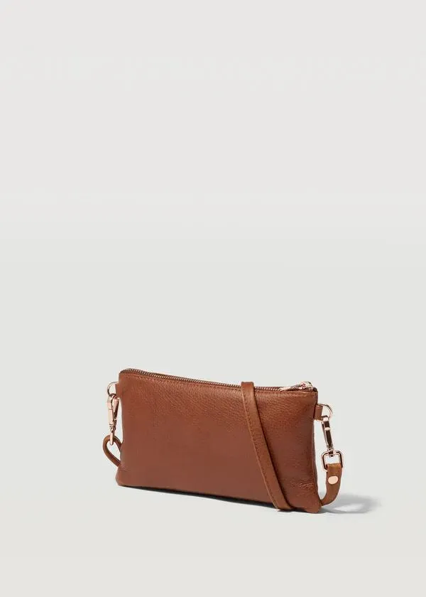CHARLIE MIDDLETON Cedar Mini Dual Zip Crossbody Bag - Gold