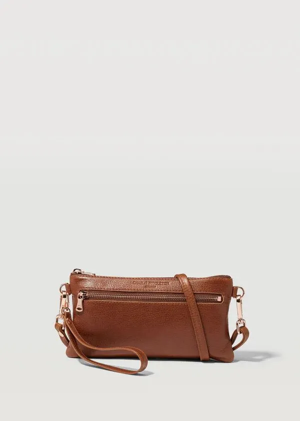 CHARLIE MIDDLETON Cedar Mini Dual Zip Crossbody Bag - Gold