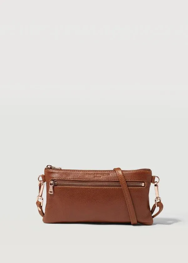 CHARLIE MIDDLETON Cedar Mini Dual Zip Crossbody Bag - Gold