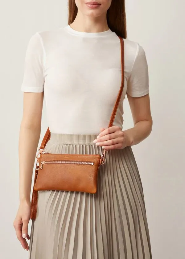 CHARLIE MIDDLETON Cedar Mini Dual Zip Crossbody Bag - Rose