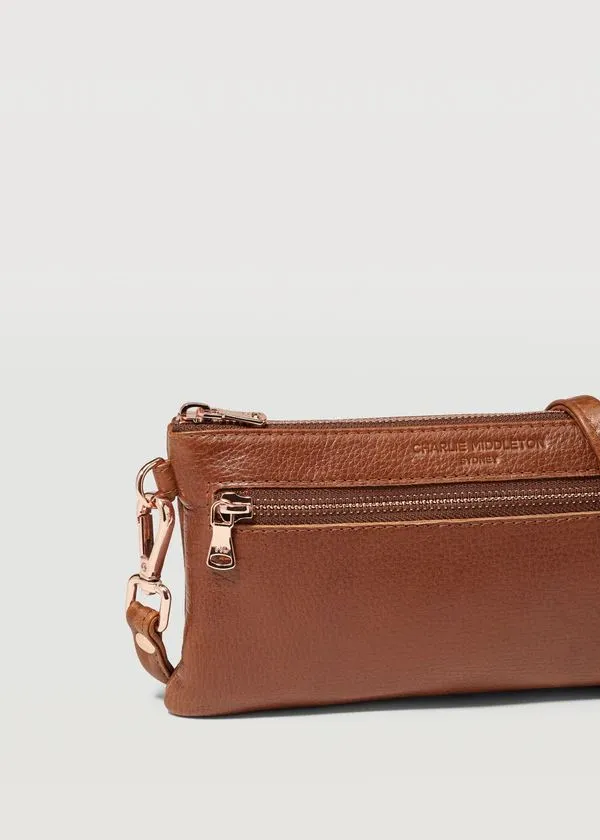 CHARLIE MIDDLETON Cedar Mini Dual Zip Crossbody Bag - Rose