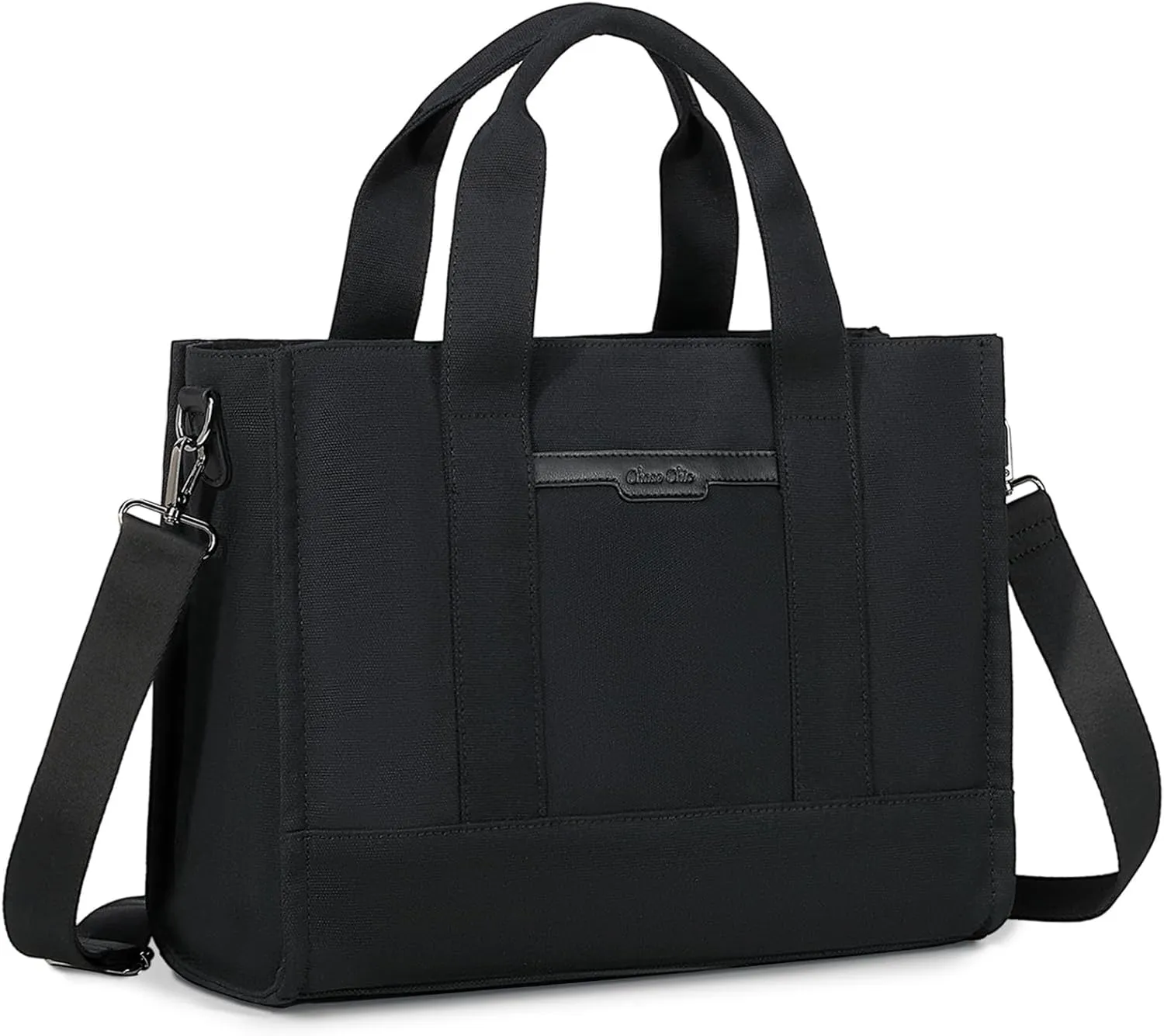 Chase Chic Canvas Tote Bag with Zipper for Women, Multi Pocket Shoulder Crossbody Handbag Bag with Compartments for Work
