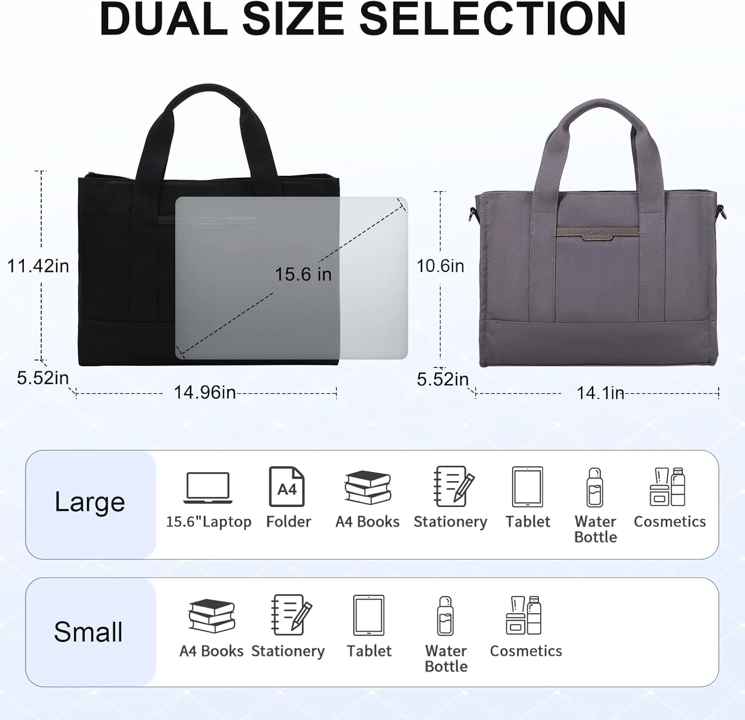 Chase Chic Canvas Tote Bag with Zipper for Women, Multi Pocket Shoulder Crossbody Handbag Bag with Compartments for Work