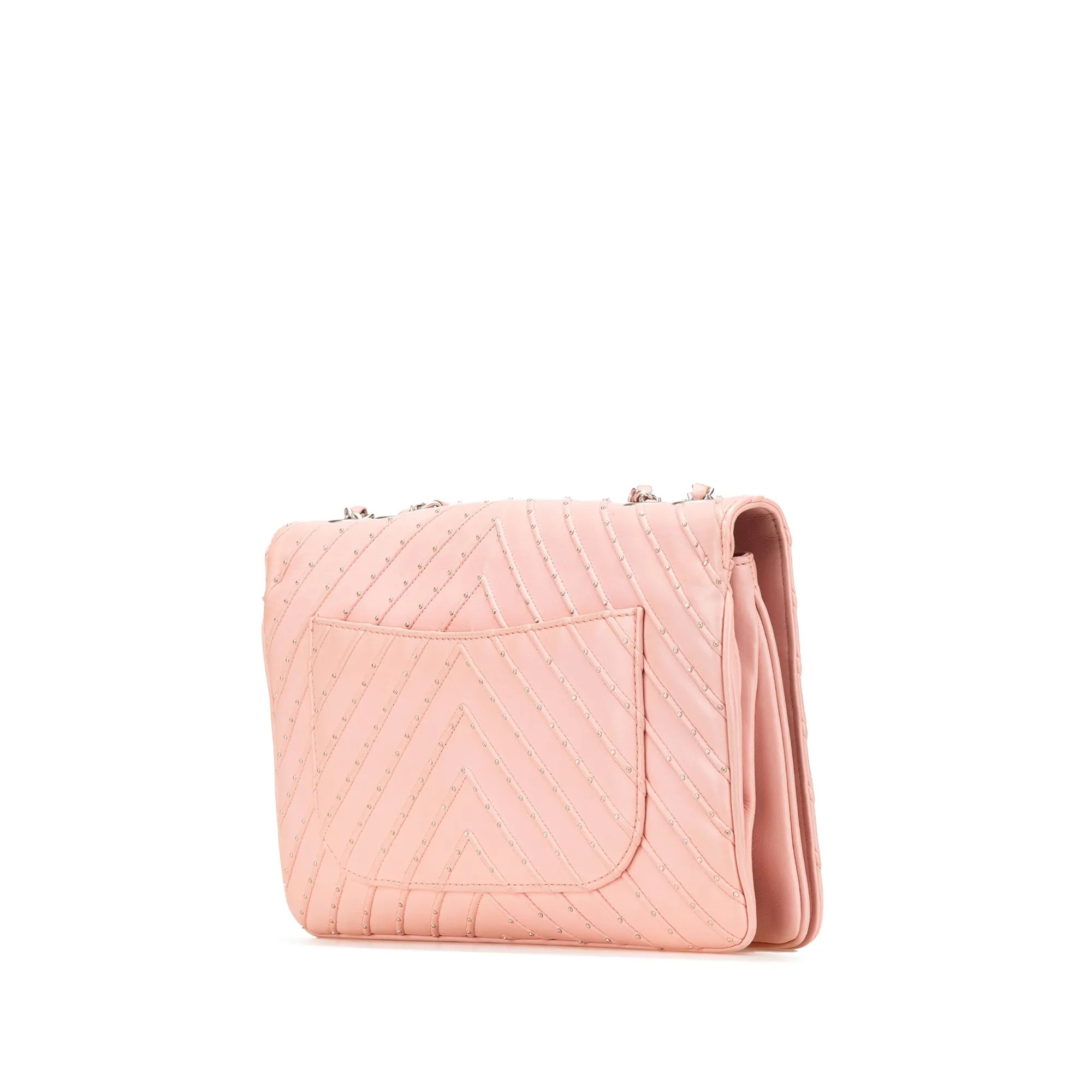 Chevron Calfskin Studded Full Flap