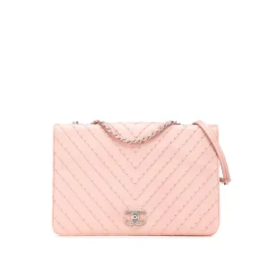 Chevron Calfskin Studded Full Flap
