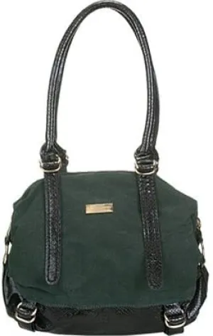 Chic Green Snake Print Leather Dual Shoulder Strap Womens Handbag