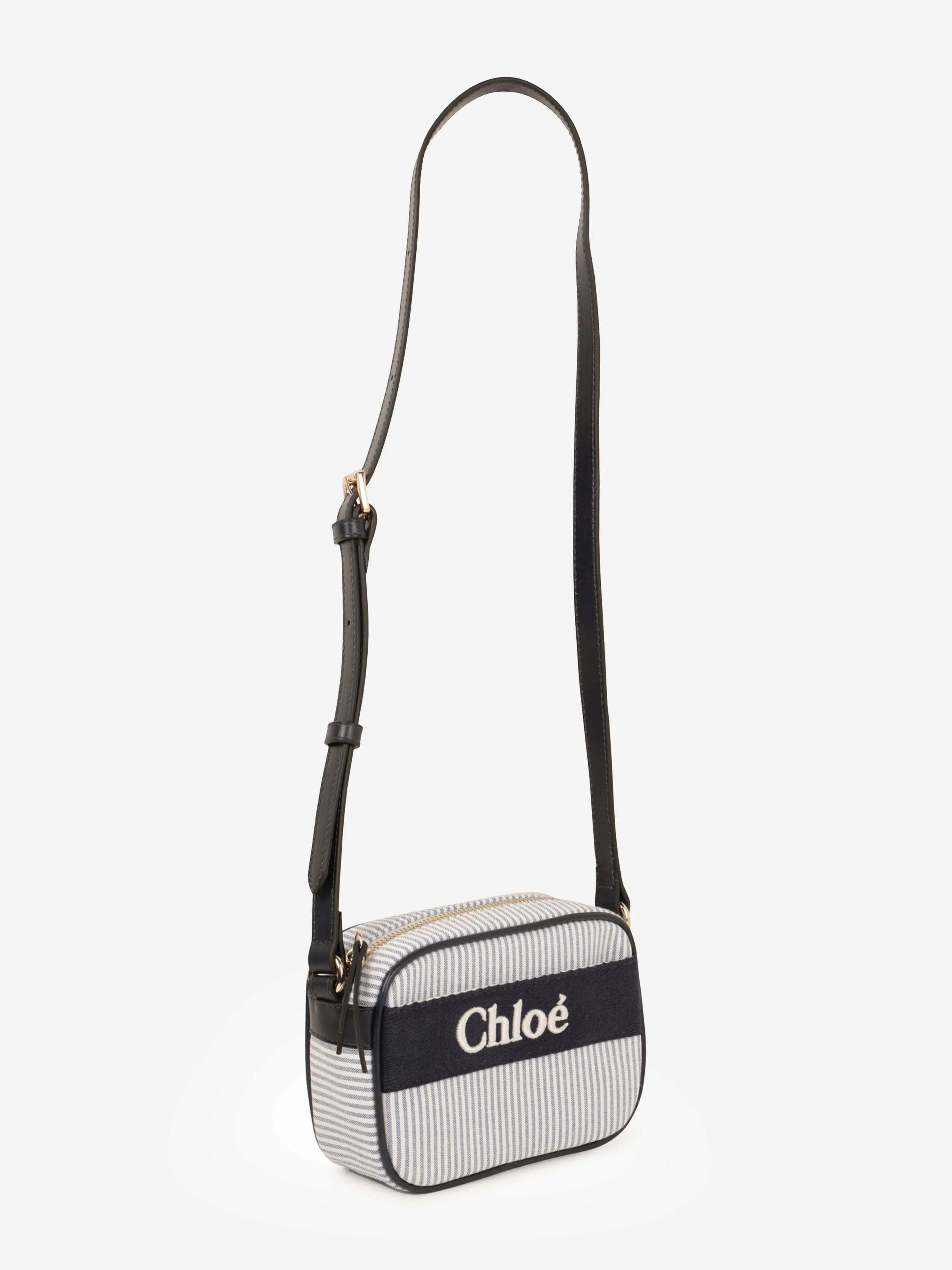 Chloé Girls Striped Shoulder Bag in Navy (16cm)
