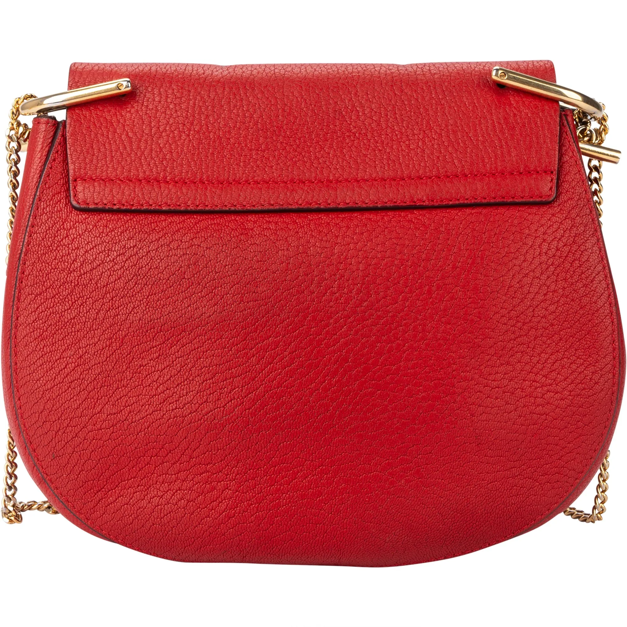 Chloe Rouge Leather Drew Crossbody Bag