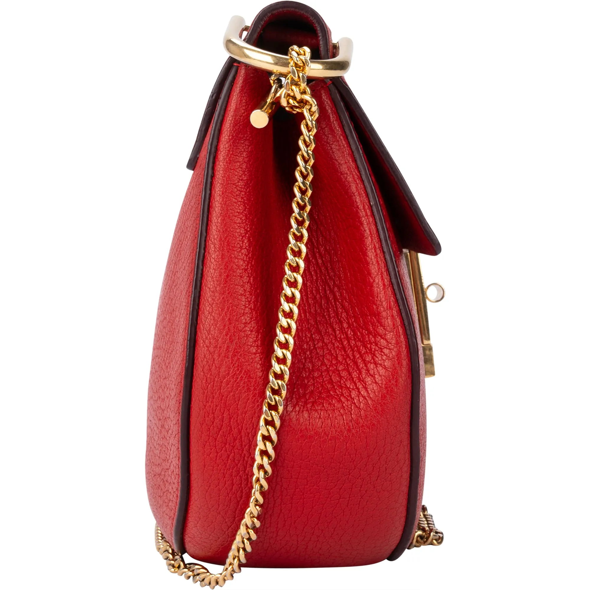 Chloe Rouge Leather Drew Crossbody Bag